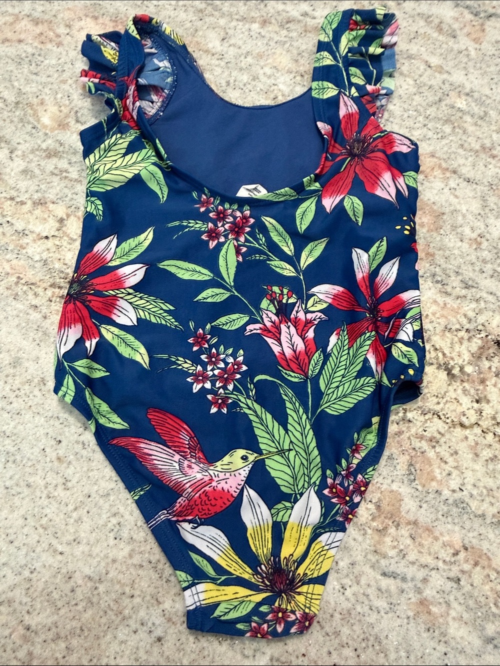 10/$30 Gap Kods Girls Navy Floral One-Piece Swimsuit - Picture 5 of 5